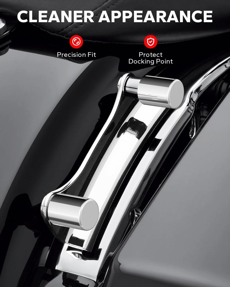 Amazicha 4 PCS Chrome Docking Hardware Covers Compatible for Harley Davidson Touring Street Glide Road King 2009-later - Image 1